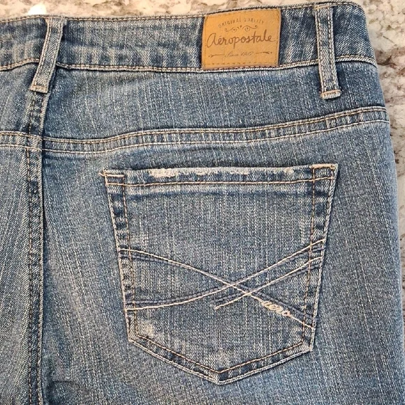 Aeropostale Distressed Blue Denim Shorts - Picture 9 of 16